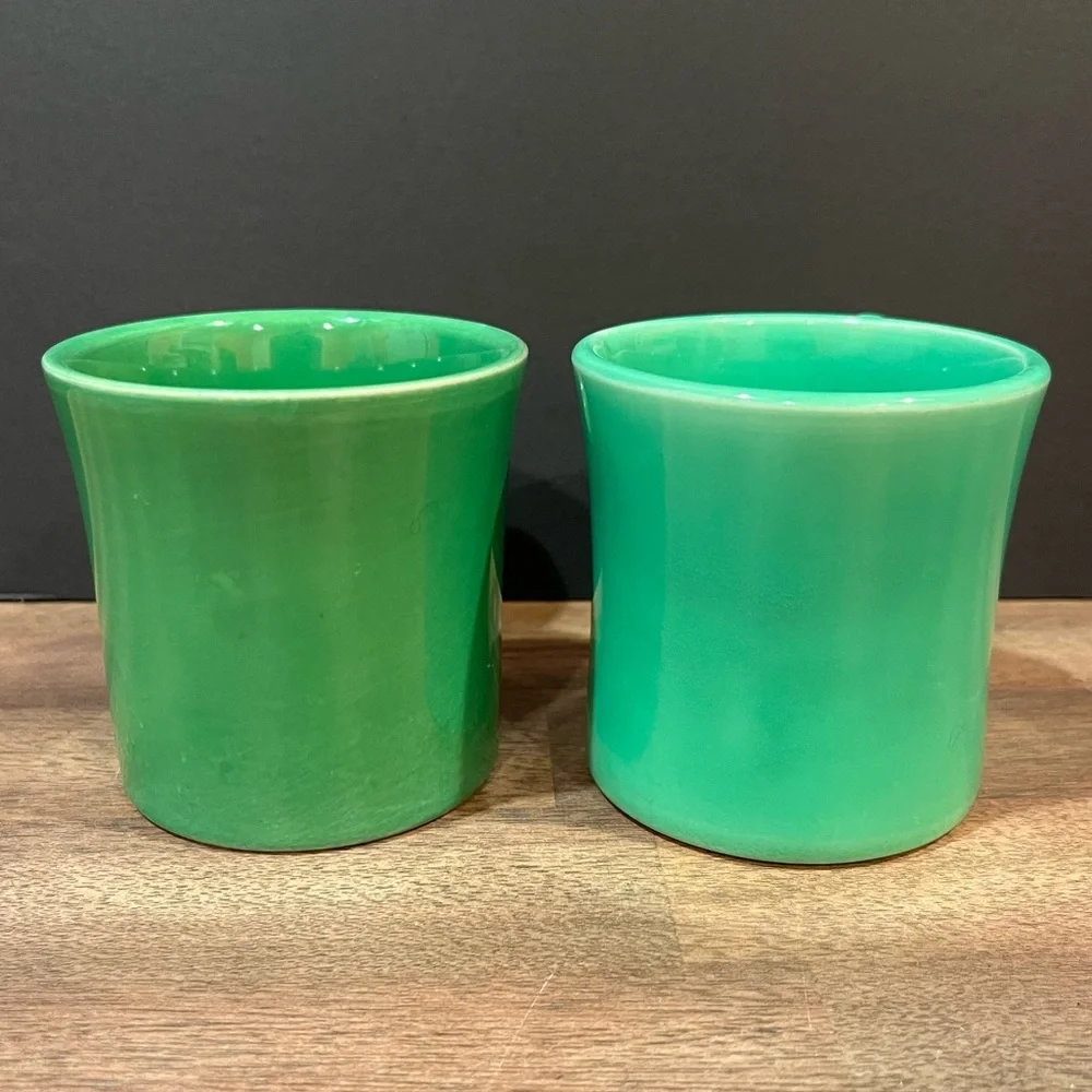 Vintage Fiesta Tom and Jerry Mugs in Original Green